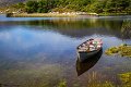 Boat anchored in the Upper Lake Kilarney County Kerry