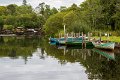 Boats at Upper Caragh Fishery beside Blackstones Bridge, County Kerry